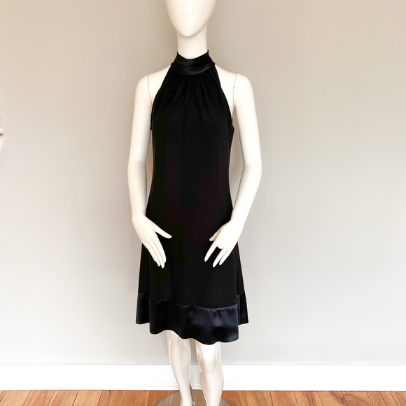 Lauren Ralph Lauren Little Black Dress Mock Neck Sleeveless Short Mini Party 8 - Picture 3 of 13